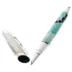 Versace Green Embossed Silver Tone Rollerball Pen For Men -Versace Official Website luxury men versace used accessories p162322 002