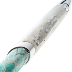 Versace Green Embossed Silver Tone Rollerball Pen For Men -Versace Official Website luxury men versace used accessories p162322 005