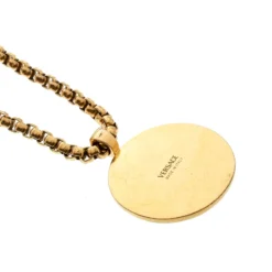 Versace Medusa Logo Medallion Gold Tone Chunky Pendant Necklace For Men -Versace Official Website luxury men versace used accessories p174709 002