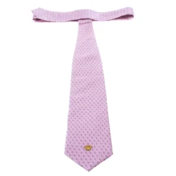 Versace Pink And Purple Floral Printed Silk Medusa Head Detail Traditional Tie For Men -Versace Official Website luxury men versace used accessories p177980 001