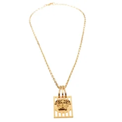 Versace Medusa Tag Gold Tone Pendant Necklace For Men -Versace Official Website luxury men versace used accessories p178694 004