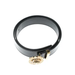 Versace Black Leather Medusa Buckle Belt 90CM For Men -Versace Official Website luxury men versace used accessories p209305 008