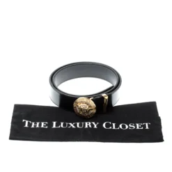 Versace Black Leather Medusa Buckle Belt 90CM For Men -Versace Official Website luxury men versace used accessories p209305 010