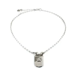 Versace Medusa Silver Tone Tag Pendant Necklace For Men -Versace Official Website luxury men versace used accessories p220738 008