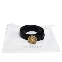 Versace Black Leather Classic Medusa Belt 105CM For Men -Versace Official Website luxury men versace used accessories p279091 001