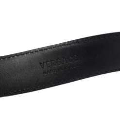 Versace Black Leather Classic Medusa Belt 105CM For Men -Versace Official Website luxury men versace used accessories p279091 003
