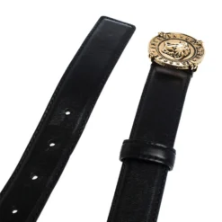 Versace Black Leather Classic Medusa Belt 105CM For Men -Versace Official Website luxury men versace used accessories p279091 005