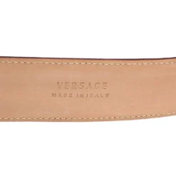Versace Dark Pink Leather Medusa Belt 105CM For Men -Versace Official Website luxury men versace used accessories p279100 007