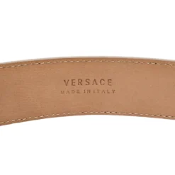 Versace White Leather Medusa Belt 105CM For Men -Versace Official Website luxury men versace used accessories p279105 003