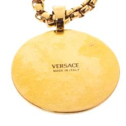 Versace Medusa Gold Tone Chain Link Medallion Pendant Necklace For Men -Versace Official Website luxury men versace used accessories p287062 005
