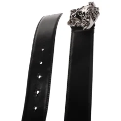 Versace Black Leather Medusa Buckle Belt 95CM For Men -Versace Official Website luxury men versace used accessories p294348 002