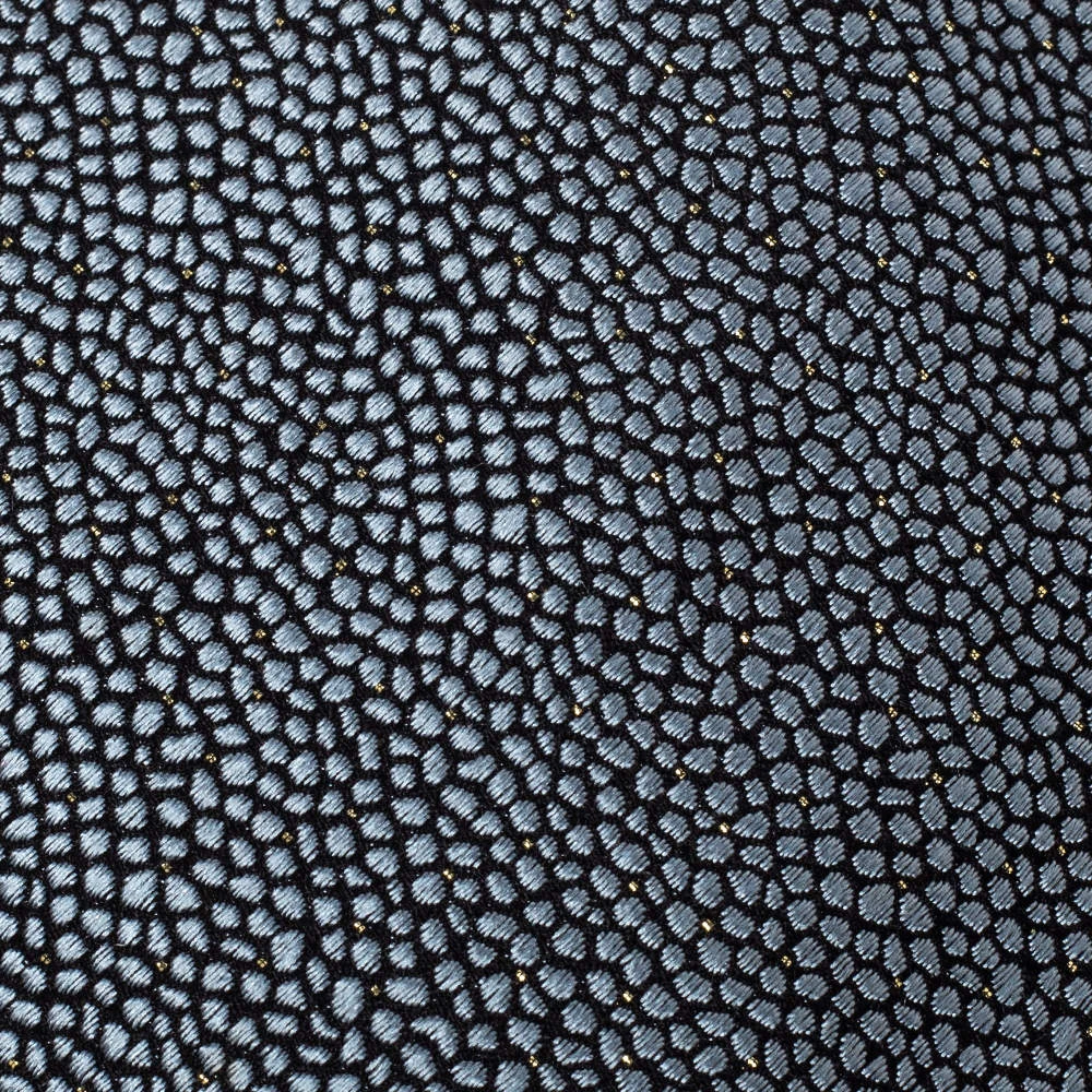 Versace Grey & Navy Dot Pattern Jacquard Silk Tie For Men 2 Versace Grey & Navy Dot Pattern Jacquard Silk Tie For Men - Image 2