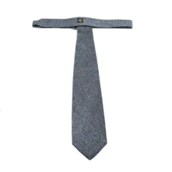 Versace Grey & Navy Dot Pattern Jacquard Silk Tie For Men 7 Versace Grey & Navy Dot Pattern Jacquard Silk Tie For Men -Versace Official Website luxury men versace used accessories p299552 005