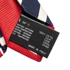 Versace Red & Blue Diagonal Striped Silk Jacquard Tie For Men 7 Versace Red & Blue Diagonal Striped Silk Jacquard Tie For Men -Versace Official Website luxury men versace used accessories p314668 003