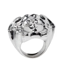 Versace Silver Tone Medusa Ring Size EU 54 For Men -Versace Official Website luxury men versace used accessories p366708 005