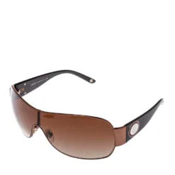 Versace Bronze Tone/Brown VE2101 Medusa Shield Sunglasses For Men -Versace Official Website luxury men versace used accessories p393325 002
