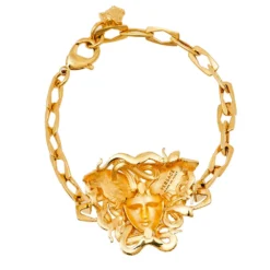 Versace Gold Tone Medusa Serpentine Wings Icon Bracelet For Men 9 Versace Gold Tone Medusa Serpentine Wings Icon Bracelet For Men -Versace Official Website luxury men versace used accessories p408327 005