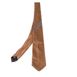 Versace Brown Medusa & Floral Motif Stripe Silk Tie For Men