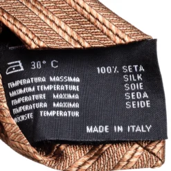 Versace Brown Medusa & Floral Motif Stripe Silk Tie For Men -Versace Official Website luxury men versace used accessories p425921 003