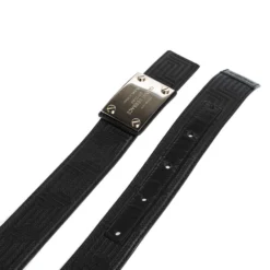 Versace Black Quilted Leather Logo Plaque Buckle Belt 90 CM For Men -Versace Official Website luxury men versace used accessories p473147 005