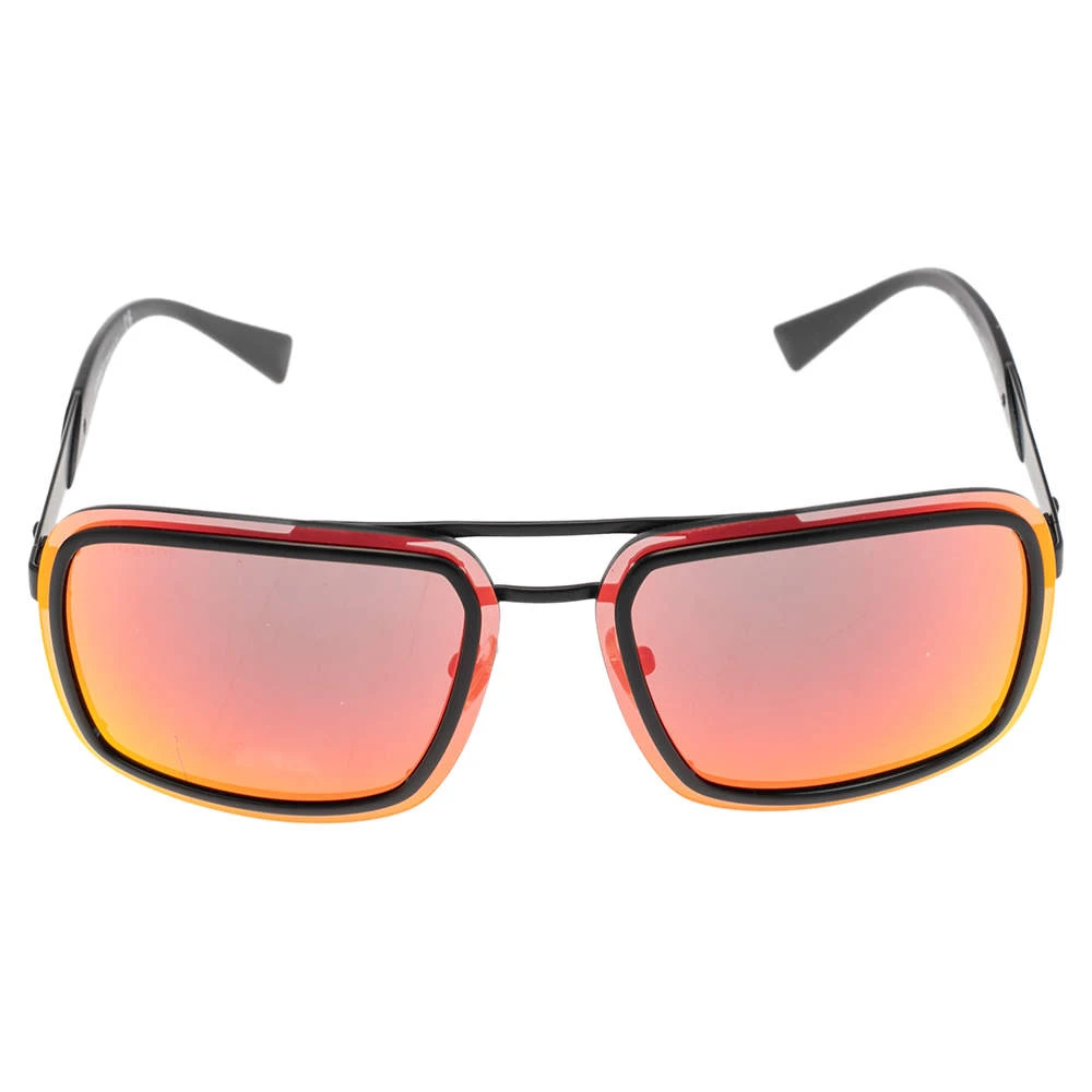 Versace Black/Orange Mirrored 2183 Square Sunglasses For Men 2 Versace Black/Orange Mirrored 2183 Square Sunglasses For Men - Image 2