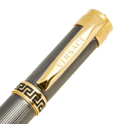 Versace Astrea VR7070015 Grey Gold Coated Steel Ballpoint Pen For Men -Versace Official Website luxury men versace used accessories p596590 005