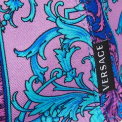 Versace Purple Baroque Print Silk Baseball Cap For Men -Versace Official Website luxury men versace used accessories p597379 006