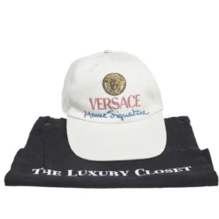 Versace White Medusa Logo Signature Cotton Baseball Cap For Men -Versace Official Website luxury men versace used accessories p597380 001