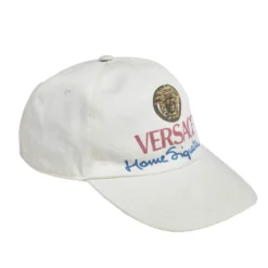 Versace White Medusa Logo Signature Cotton Baseball Cap For Men