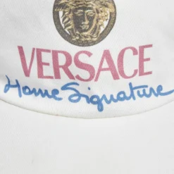 Versace White Medusa Logo Signature Cotton Baseball Cap For Men -Versace Official Website luxury men versace used accessories p597380 007