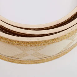 Versace Light Beige/Gold Jacquard And Textured Patent Leather Buckle Belt 95CM For Men -Versace Official Website luxury men versace used accessories p678349 003