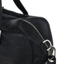 Versace Black Leather Trapuntato Duffle Travel Bag For Men -Versace Official Website luxury men versace used bags p18113 008