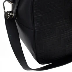 Versace Black Leather Trapuntato Duffle Travel Bag For Men -Versace Official Website luxury men versace used bags p18113 009
