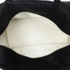 Versace Black Leather Trapuntato Duffle Travel Bag For Men -Versace Official Website luxury men versace used bags p18113 014