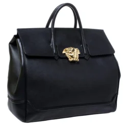 Versace Black Leather Palazzo Empire Tote For Men -Versace Official Website luxury men versace used bags p245895 001
