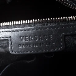 Versace Black Leather Medusa Vertical Briefcase Tote For Men -Versace Official Website luxury men versace used bags p255281 002