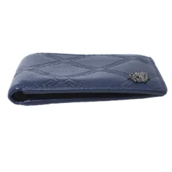 Versace Blue Greca Embossed Leather Bifold Wallet For Men -Versace Official Website luxury men versace used bags p267725 012