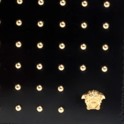 Versace Black Studded Patent Leather Medusa Bifold Wallet For Men -Versace Official Website luxury men versace used bags p394096 004