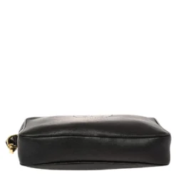 Versace Black Leather Perforated Medusa Wristlet Clutch For Men -Versace Official Website luxury men versace used bags p394714 010