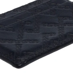 Versace Navy Blue Embossed Signature Leather Card Holder For Men -Versace Official Website luxury men versace used bags p495196 004