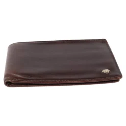 Versace Brown Leather Medusa Bifold Wallet For Men -Versace Official Website luxury men versace used bags p518576 001