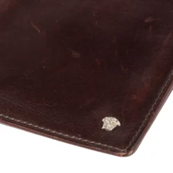 Versace Brown Leather Medusa Bifold Wallet For Men -Versace Official Website luxury men versace used bags p518576 003
