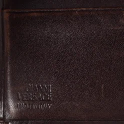 Versace Brown Leather Medusa Bifold Wallet For Men -Versace Official Website luxury men versace used bags p518576 005