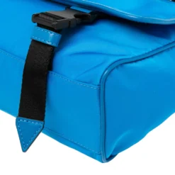 Versace Azure Blue Nylon La Medusa Messenger Bag For Men -Versace Official Website luxury men versace used bags p530218 011