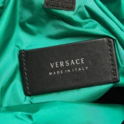 Versace Black Nylon And Leather La Medusa Drawstring Backpack For Men -Versace Official Website luxury men versace used bags p669683 004