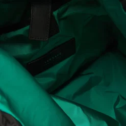 Versace Black Nylon And Leather La Medusa Drawstring Backpack For Men -Versace Official Website luxury men versace used bags p669683 006