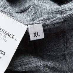 Versace Collection Grey Geometric Pattern Crew Neck Sweater XL For Men -Versace Official Website luxury men versace used clothes p101178 006