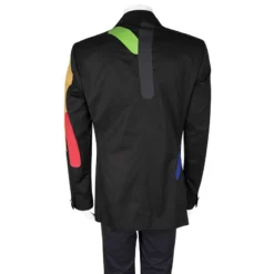 Versace Black Cotton Paint Stripe Detail Tailor Made Blazer XXL For Men -Versace Official Website luxury men versace used clothes p103090 003