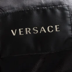 Versace Black Cotton Paint Stripe Detail Tailor Made Blazer XXL For Men -Versace Official Website luxury men versace used clothes p103090 005