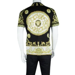 Versace Black Medusa Head Print T-Shirt M For Men -Versace Official Website luxury men versace used clothes p106334 003